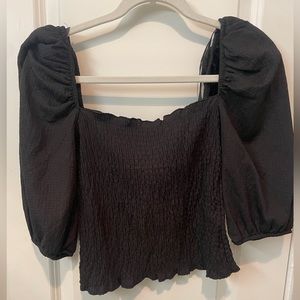 H&M PUFF SLEEVE SQUARE NECK BLOUSE